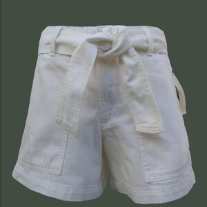 Banana Republic New Tie Waist Utility Shorts in White Petite Women's 6 NWT